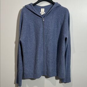 Joie cashmere Blue Hooded Sweater XL